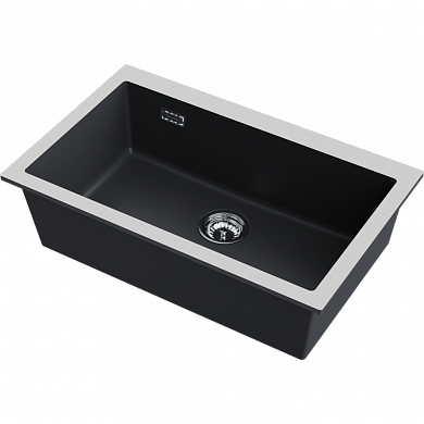 Omoikiri Omishima 76-U-BL Matt Natceramic/черный матовый